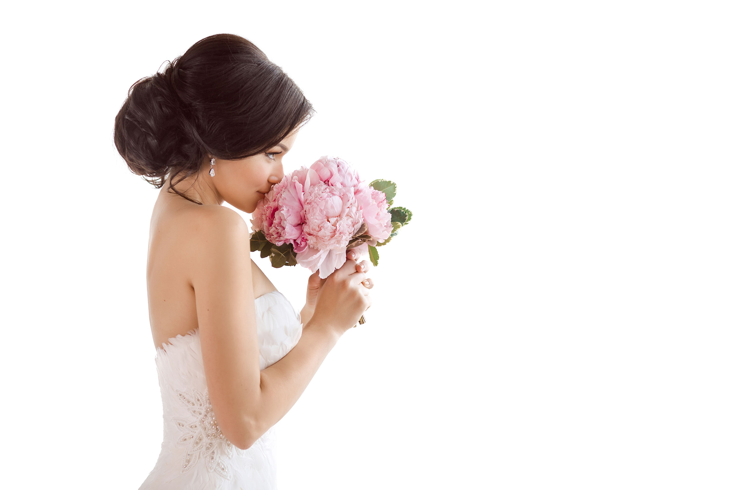 bride with flowers